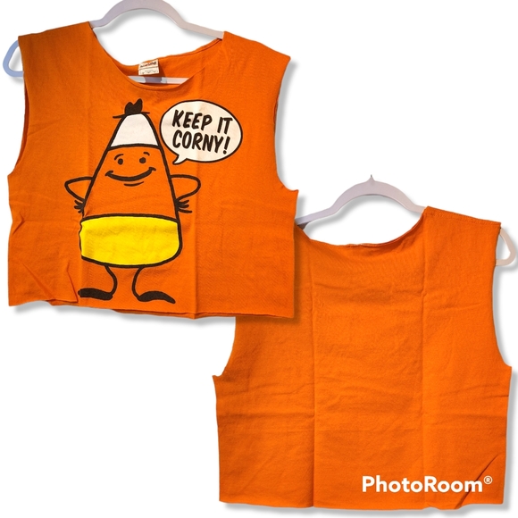 Candy Corn "Corny" sleeveless, cropped t-Shirt - Picture 1 of 5